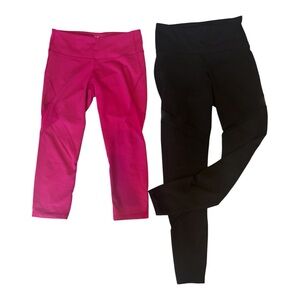 Old Navy Women's Pink and Black Leggings active go dry